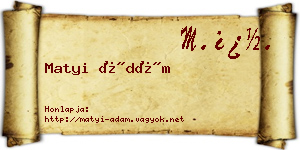 Matyi Ádám névjegykártya